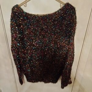 Multi color cashmere blend sweater top, size medium, with New York & Co.